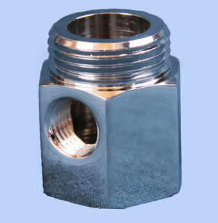 Chrome dishwasher adaptor with ¼